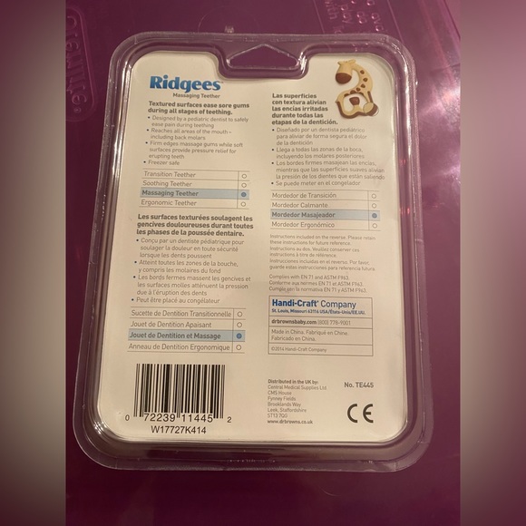 Set of 3 Baby Items - Dr. Brown’s Ridgees Teether, Raz-Grapes Teether & Hippo - Picture 2 of 9